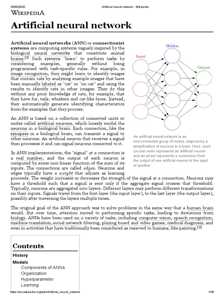Overview of Artificial Neural Networks | PDF | Artificial Neural ...
