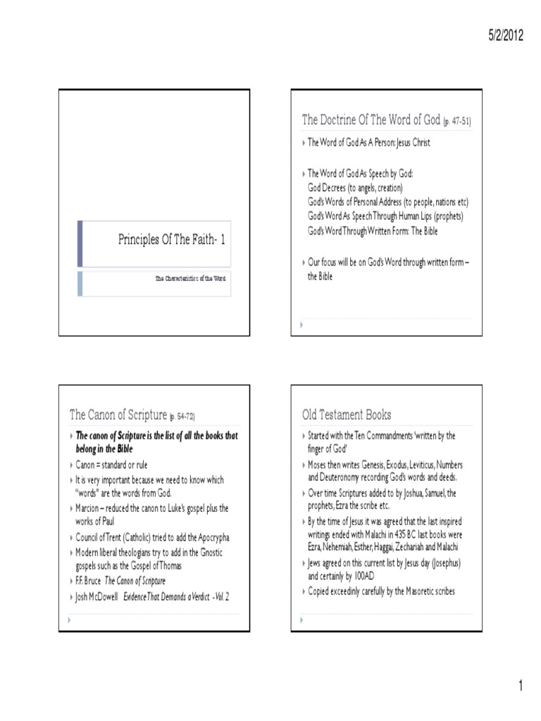 The Doctrine of The Word of God | PDF | Biblical Canon | Bible