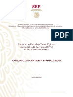 Catalogo Planteles Especialidades UEMSTIS CDMX