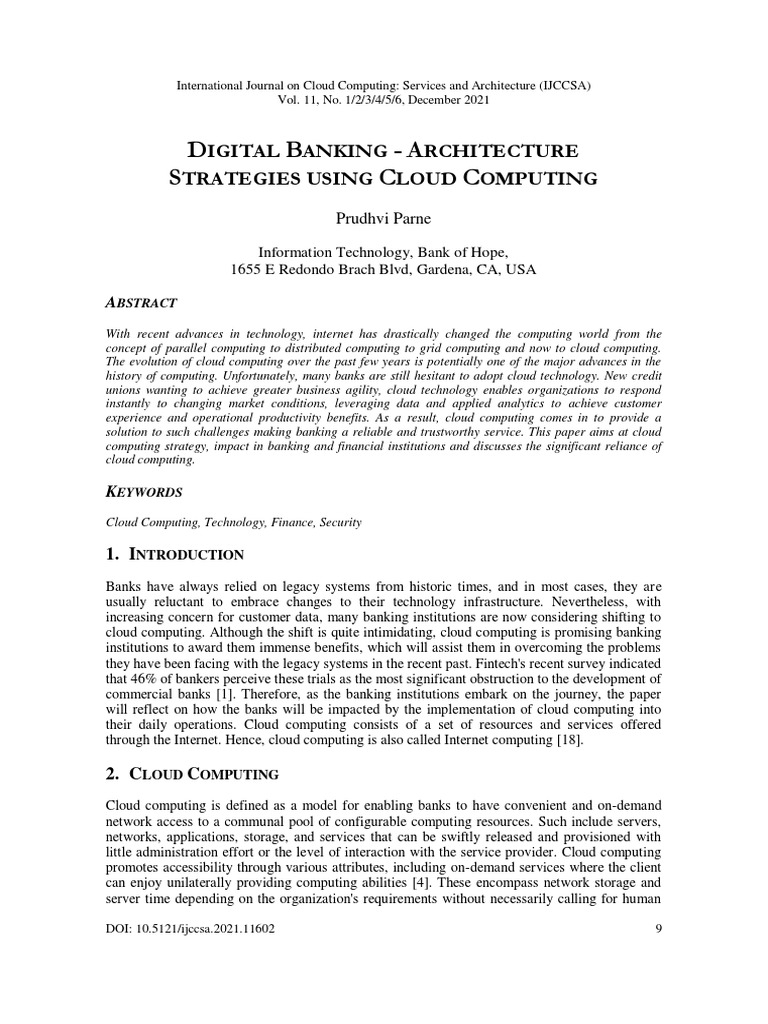 Cloud Strategies for Digital Banking | PDF | Cloud Computing | Software ...