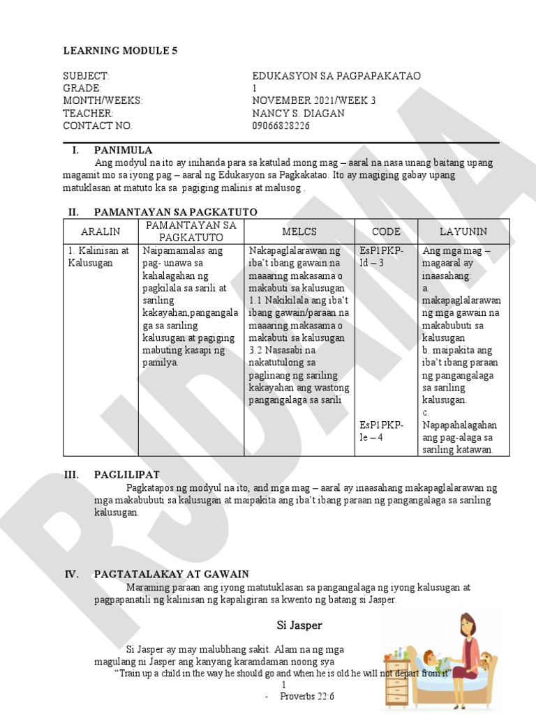 LM 5 Esp Nov Week 34 Final | PDF