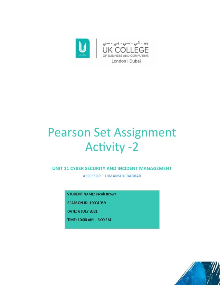 pearson set assignments