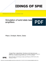 Proceedings of Spie: Simulation of Solid State Lasers and Amplifiers