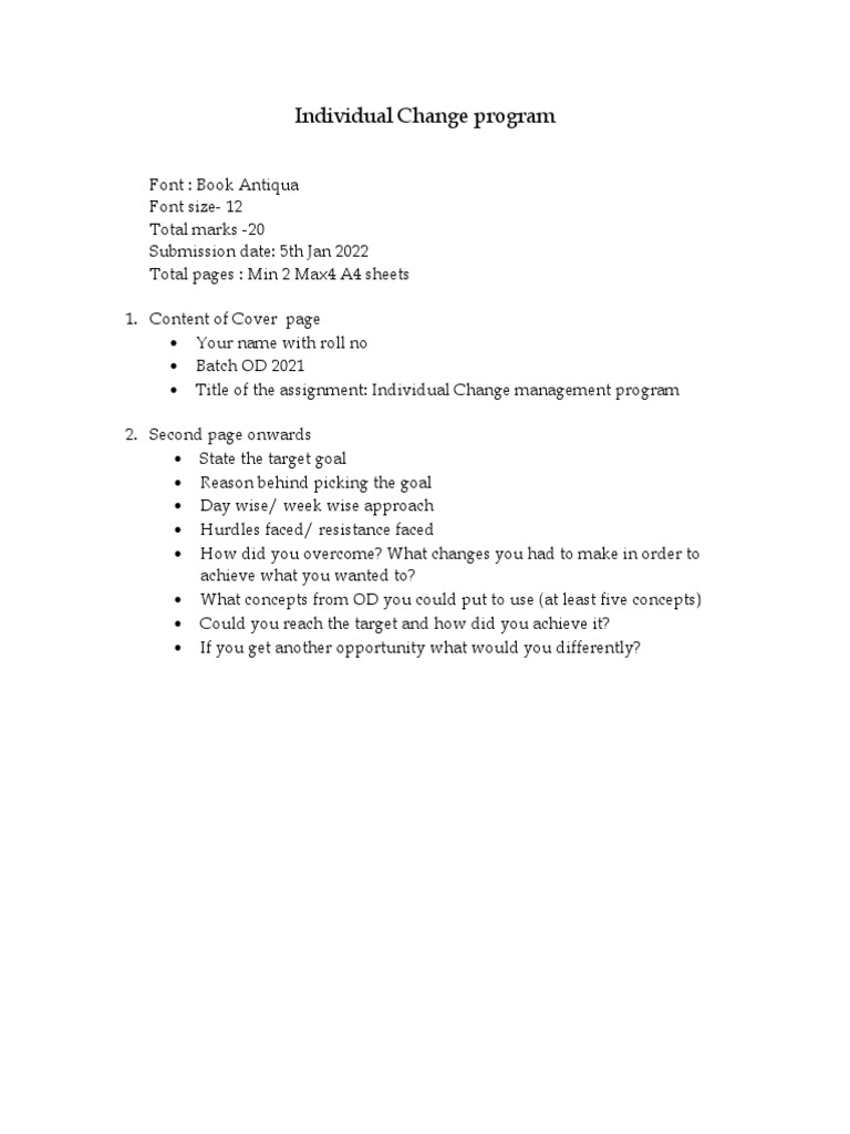 Individual Change Management Program Guide | PDF