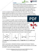 Transition Metal Complex Bonding and Ligand Shapes