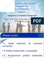 Tema 7. Politica În Domeniul Industriei A Uniunii Europene