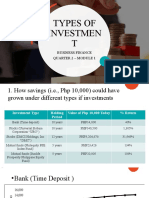 Types of Investmen T: Business Finance Quarter 2 - Module 1