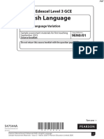 Specimen IN - Paper 1 Edexcel English Language A-Level