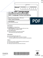 January 2018 (IAL) QP - Unit 1 Edexcel English Language A-Level