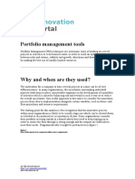 Portfolio Management Tools: Flow of Ideas/projects in Comparison With Resource Requirements
