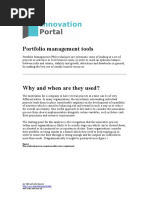 Portfolio Management Tools: Flow of Ideas/projects in Comparison With Resource Requirements