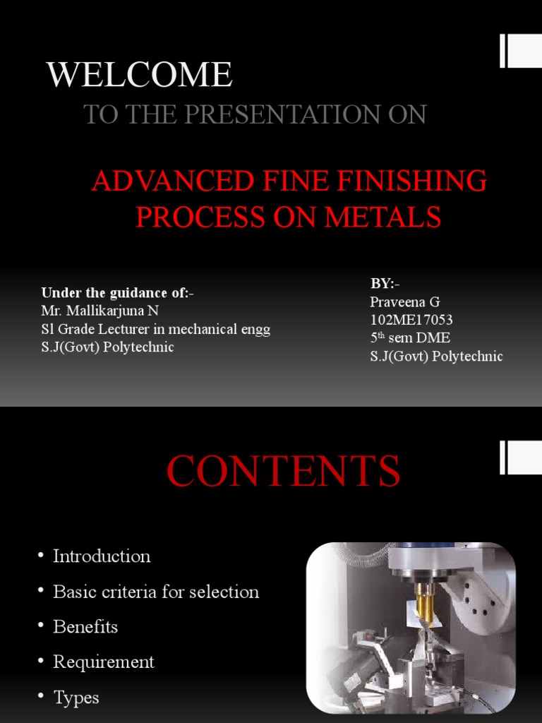 Presentation On Advanced Fine Finishing Process | PDF | Bearing ...