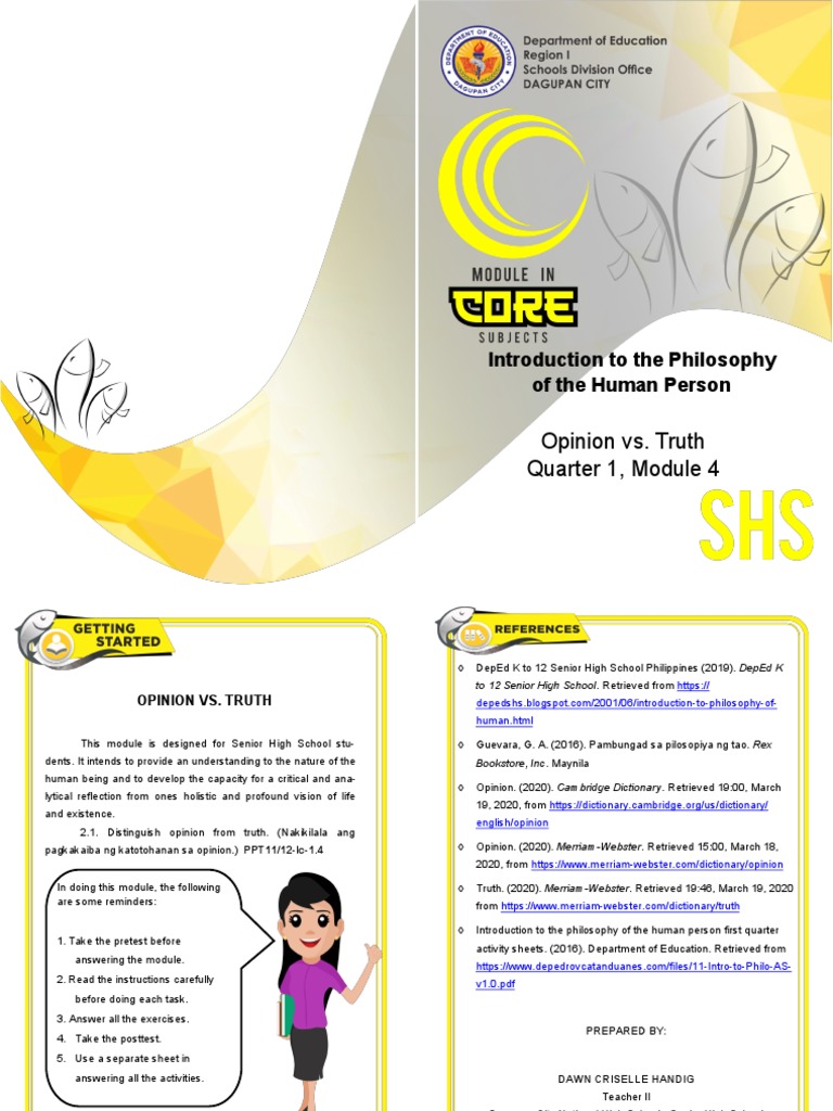 Final SHS 12 Intro. To Philosophy Q1 Module 4 | PDF | Truth | Knowledge