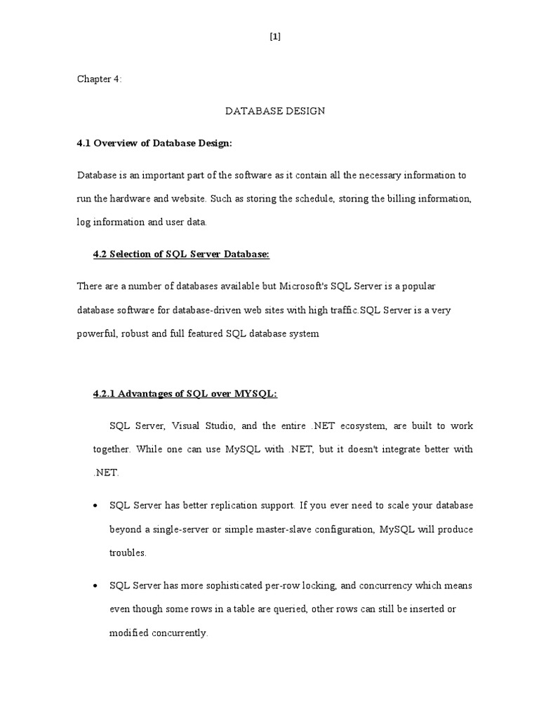 4.1 Overview of Database Design | PDF | Microsoft Sql Server | Databases