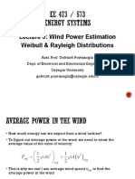 Lecture 5: Wind Power Estimation Weibull & Rayleigh Distributions