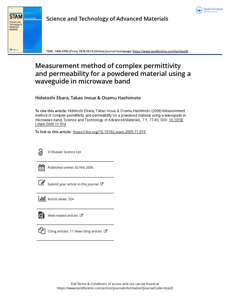 Measurement Method of Complex Permittivity and Permeability For A ...