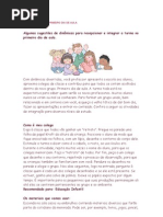 DINÂMICAS PARA O PRIMEIRO DIA DE AULA