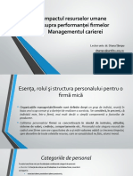 Curs 14 Impactul resurselor umane asupra performanței firmelor si Managementul CArierei