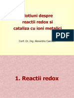 Reactii Redox Si Cataliza Cu Ioni Metalici