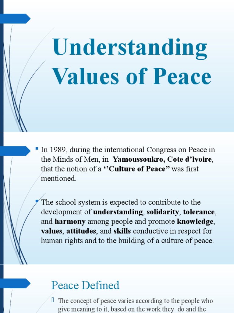 Understanding Values of Peace PDF Peace Value (Ethics)