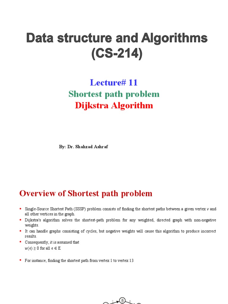 Lecture# 11 Shortest Path Problem | Download Free PDF | Combinatorics ...