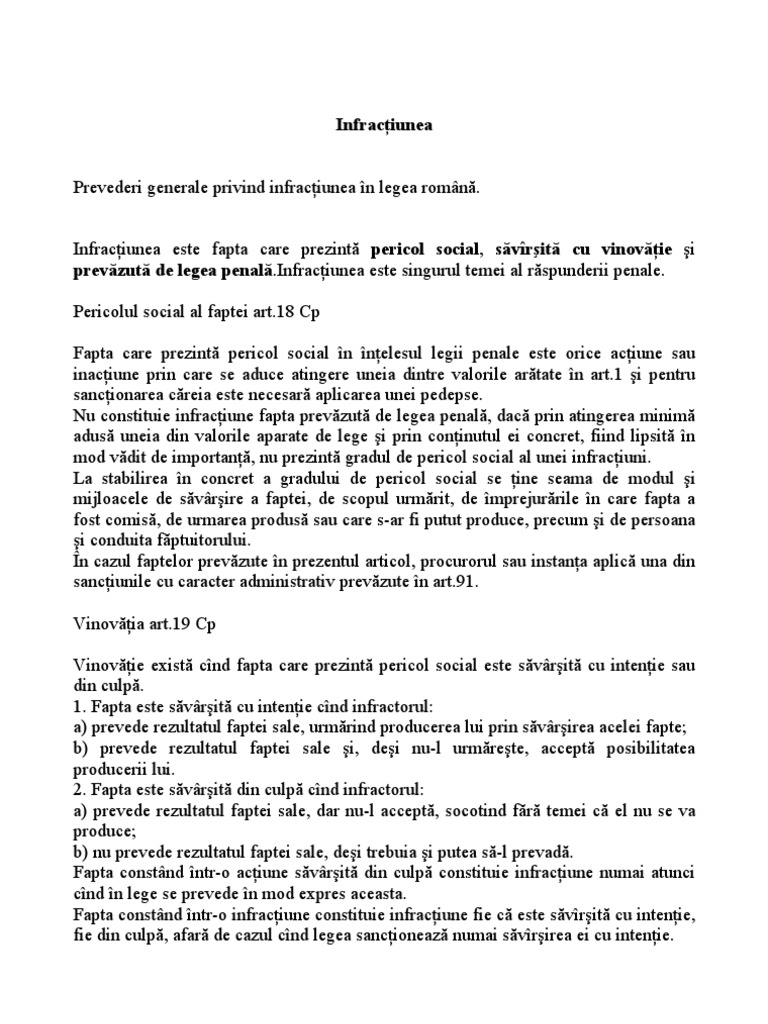 Infractiunea | PDF