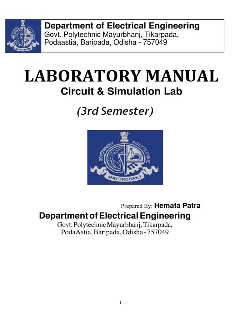 Circuit & Simulation Lab Manual | PDF | Low Pass Filter | Electrical ...
