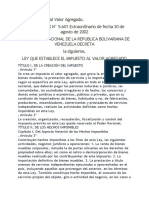 Ley de Impuesto Al Valor Agregado 2002