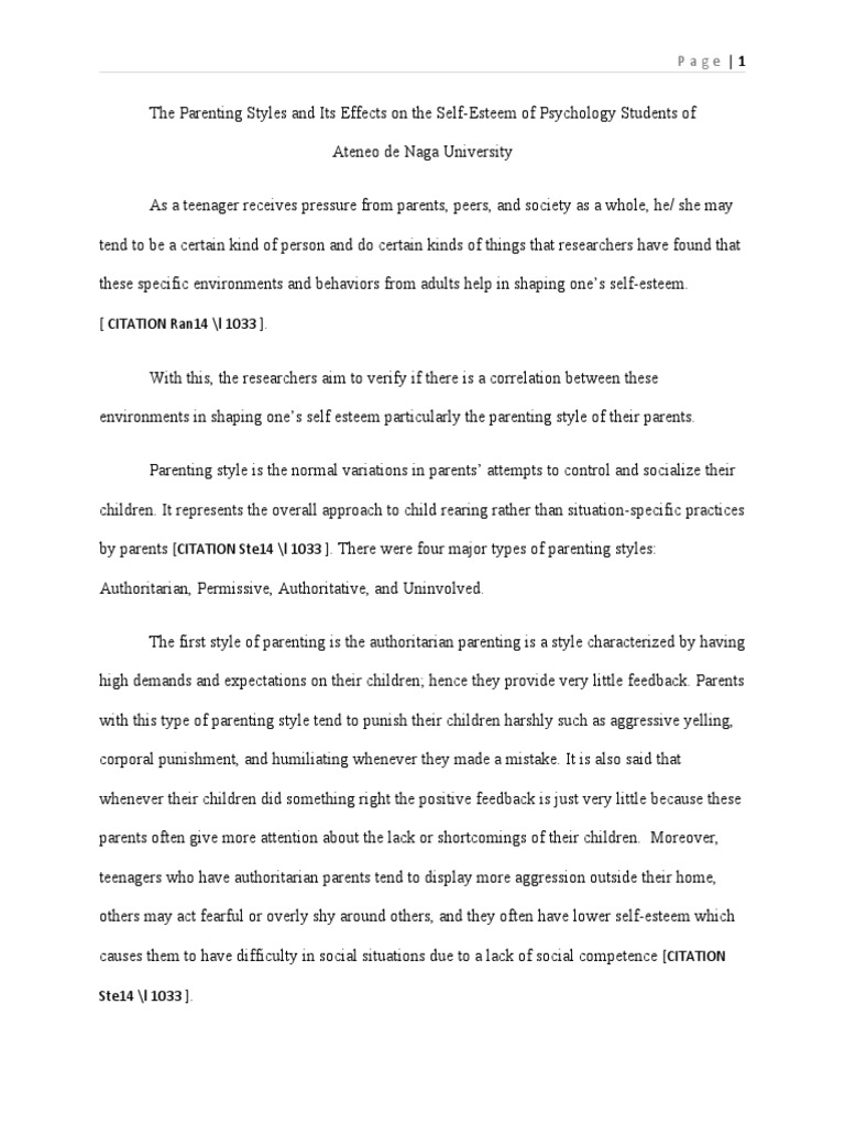 The Parenting Styles and Its Effects On The Self | PDF | Parenting ...