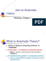 Introduction To Automata Theory: Reading: Chapter 1