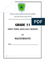 Acia Ict For Grade 11 2020 - 2021