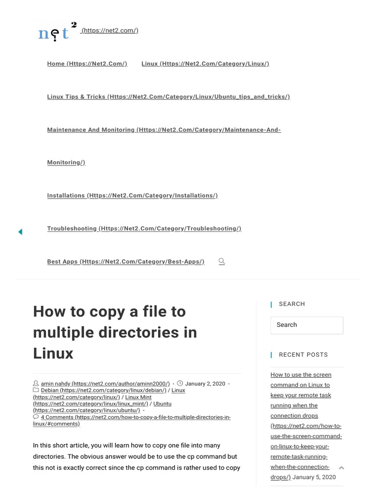 How To Copy A File To Multiple Directories in Linux PDF