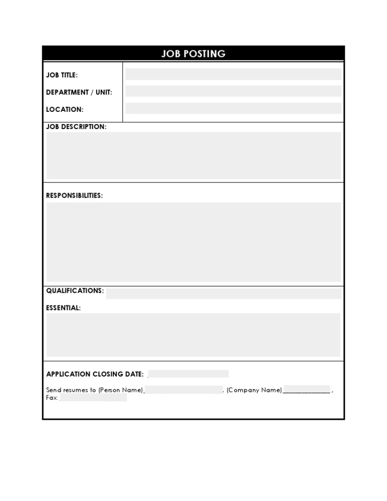 Job Posting Template for Hiring | PDF