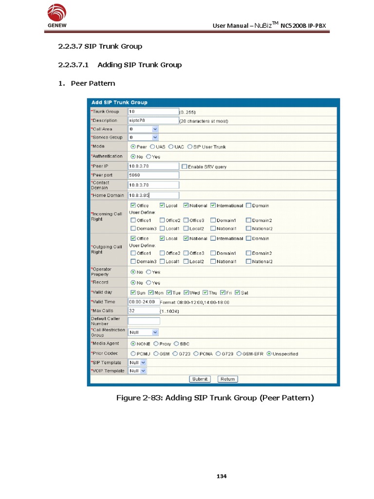 SIP Trunk Group Configuration Guide | PDF | Session Initiation Protocol ...
