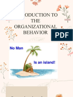 Introduction To THE Organizational Behavior