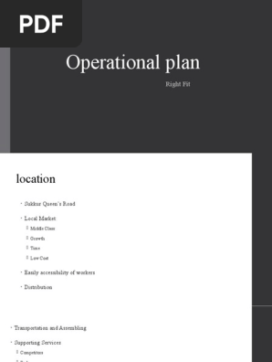 Operational plan