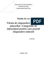 Vârsta de Răspundere Penală A Minorilor. Categoriile de Infracțiuni Pentru Care Poartă Răspundere Minorii. Pleșco Valeria