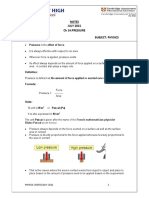 Notes JULY 2021 CH 14:pressure Grade: 8 Subject: Physics