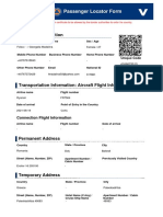 Passenger Vaccination Form for Border Entry