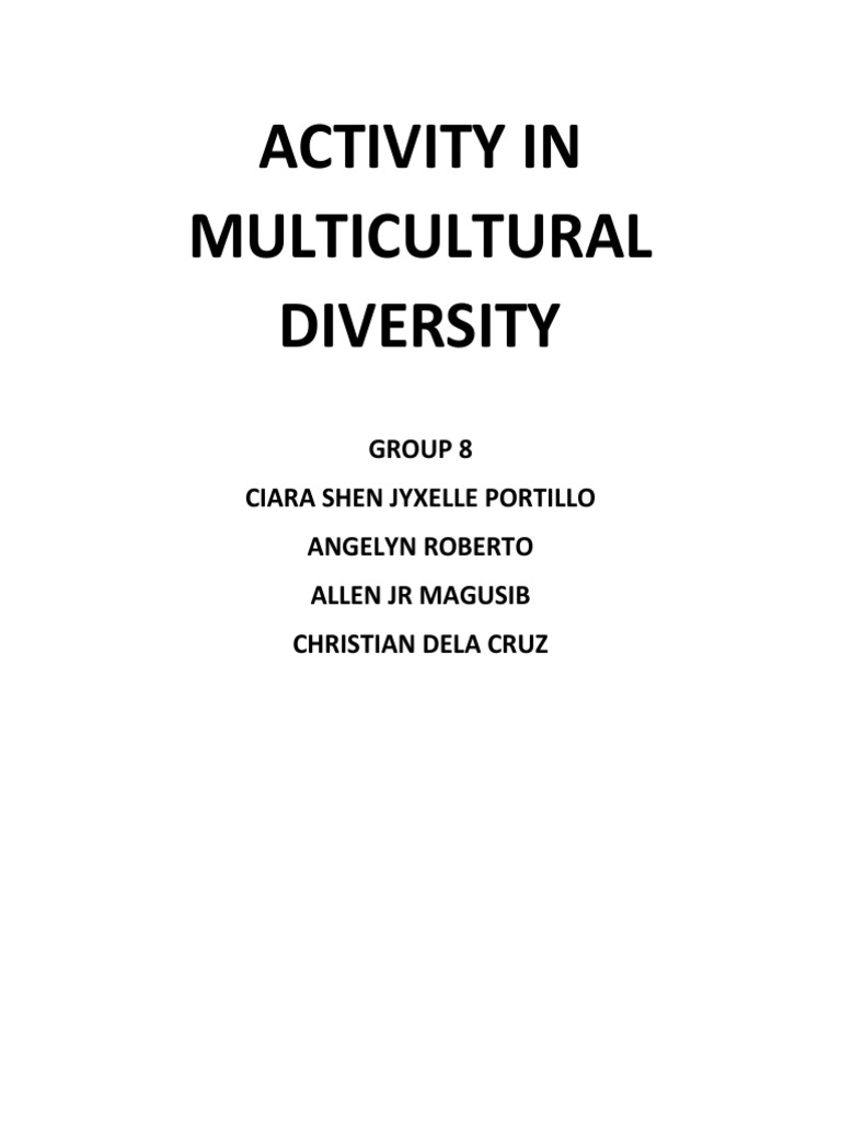Activity in Multicultural Diversity | PDF | Organizational Culture ...