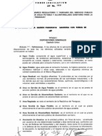Ley 1614/00 Marco Regulatorio y Tarifario de Servicio de Agua Potable y Alcantarillado Sanitario