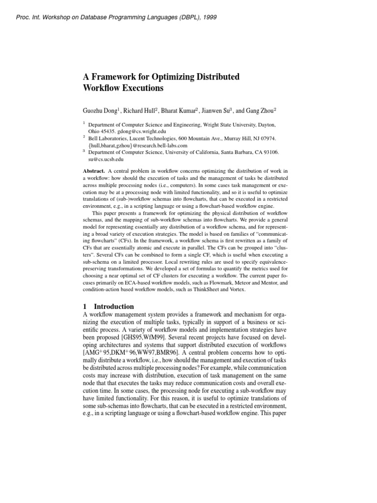 A Framework For Optimizing Distributed W | PDF | Conceptual Model ...