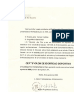 Certificado de Identidad Deportiva