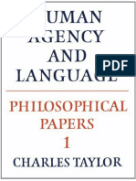 Charles Taylor-Human Agency and Language (Philosophical Papers 1) - Cambridge University Press (1985)