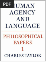 Charles Taylor-Human Agency and Language (Philosophical Papers 1) - Cambridge University Press (1985)