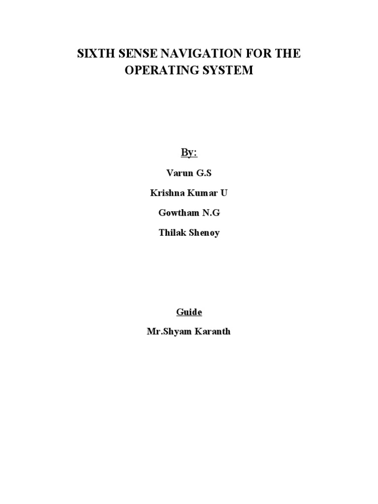 Sixth Sense Navigation For The Operating System Varun G.S Krishna