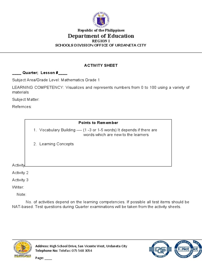 Final Math Activity Sheets | PDF | Bracket | Mathematics