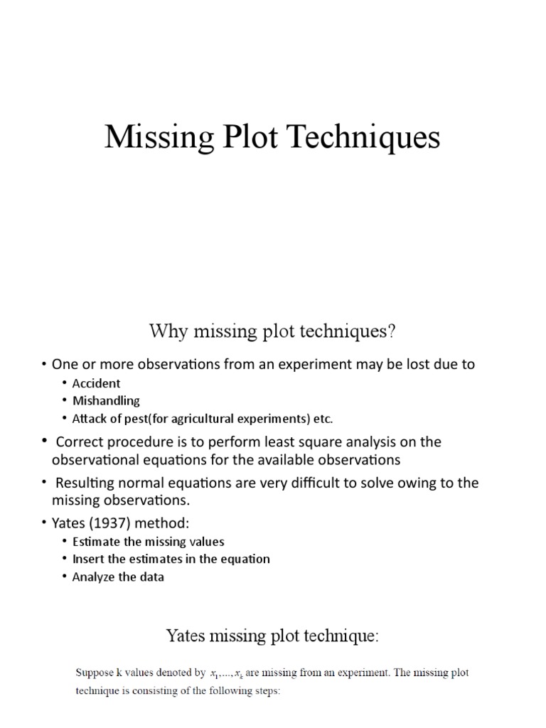 Missing Plot Techniques in RBD Analysis | PDF | Teaching Methods ...