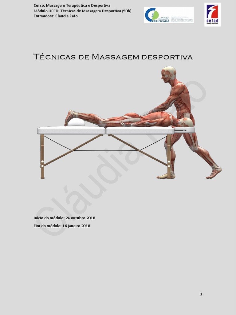 Técnicas de Massagem Desportiva | PDF | Massagem | Músculo esquelético