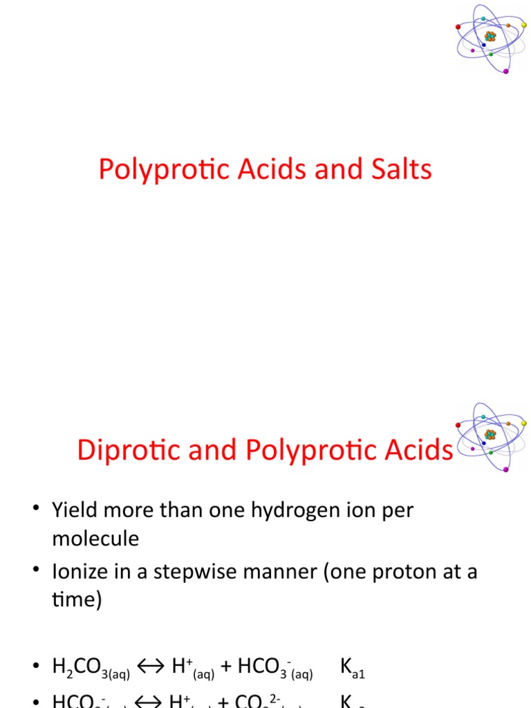 Chem 18 Lecture 2 Exam 3 Polyprotic Acids and Salts | PDF